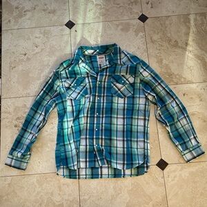 Levi's Green and Blue Plaid Casual Shirt